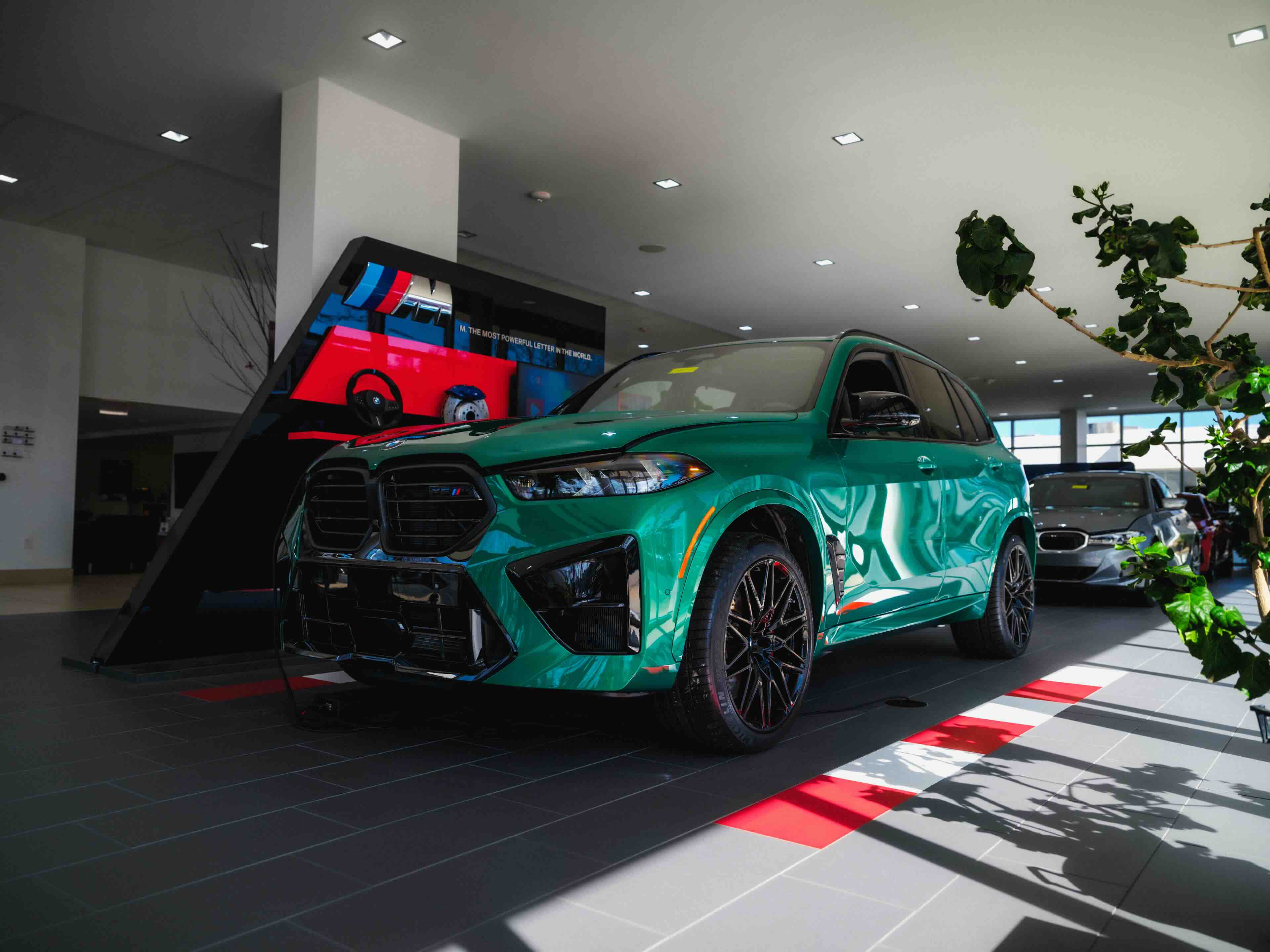green X5 at BMW of Reading showroom
