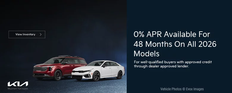 0% APR Available For 48 Months On All 2026 Models 