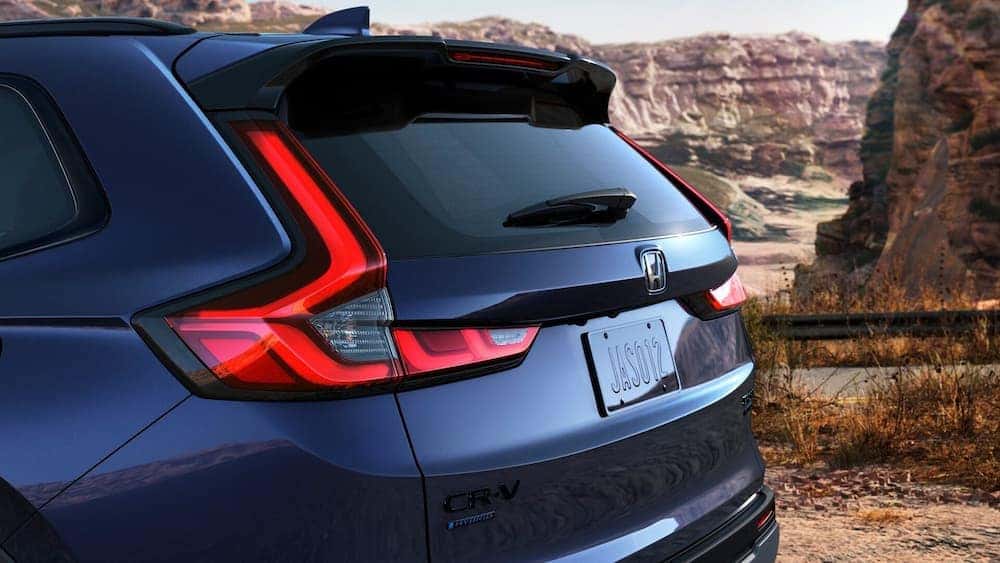 Close-up of a taillight on a blue 2026 Honda CR-V.