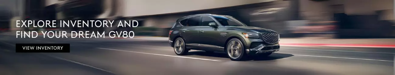 Genesis GV80 Banner. Limited Availability. Preproduction model with optional features shown.