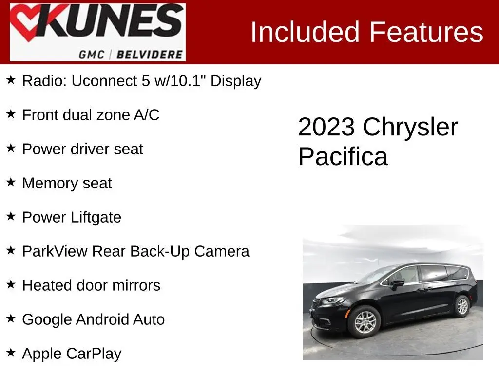 Used 2023 Chrysler Pacifica Touring L with VIN 2C4RC1BG0PR566609 for sale in Belvidere, IL