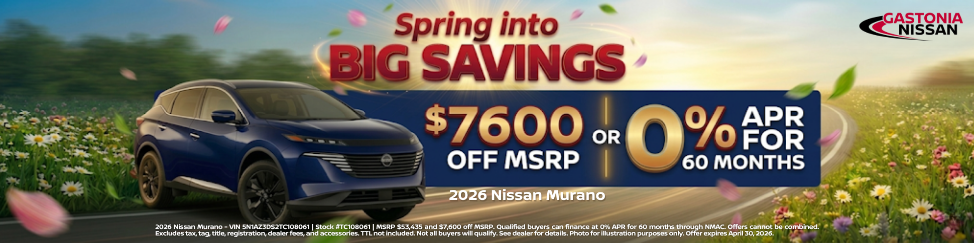 Gastonia Nissan April Incentives