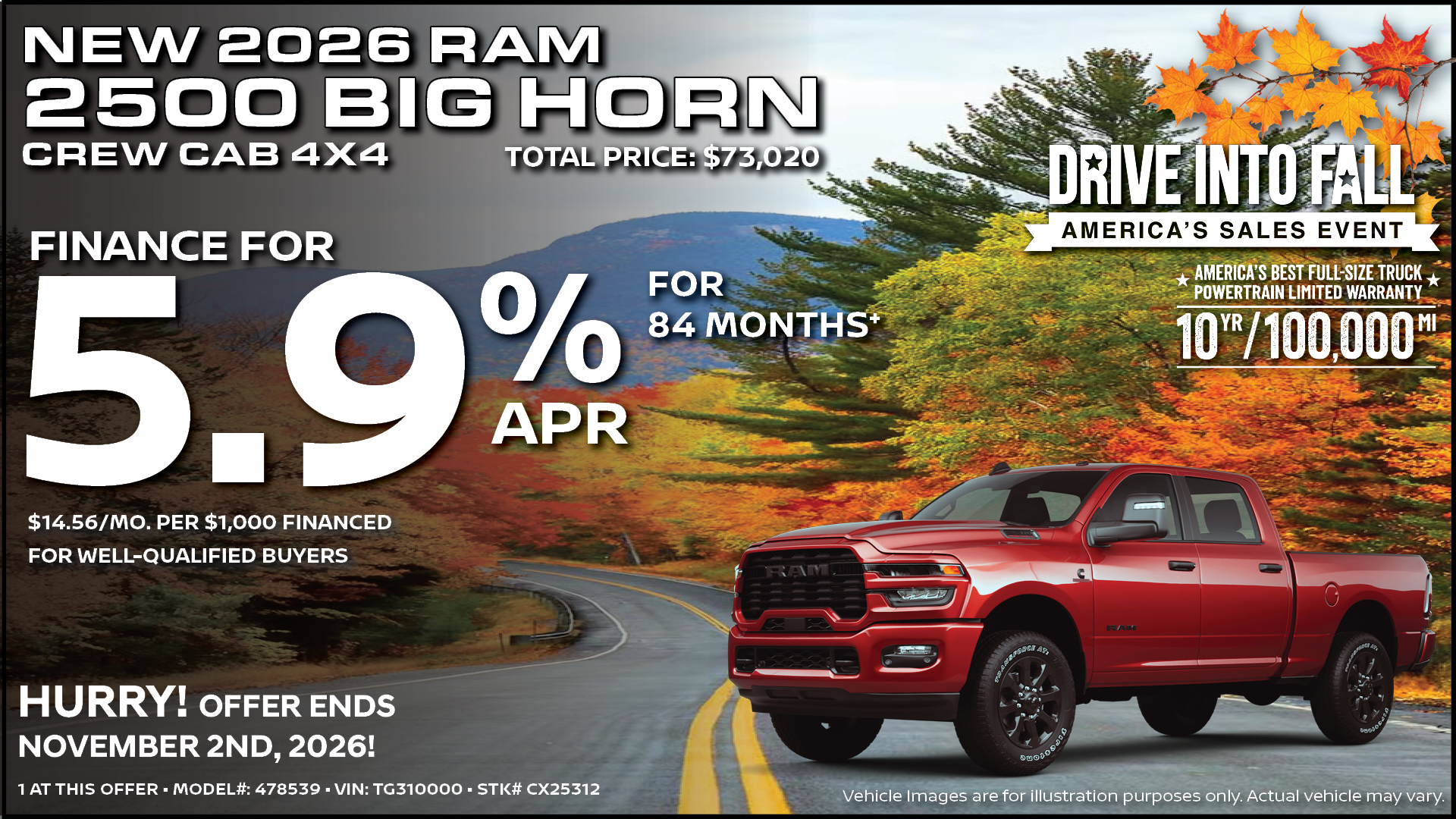 New 2026 RAM 2500 Big Horn Crew Cab 4X4