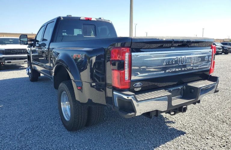 Rear Exterior of Blue 2025 Ford F-350 Super Duty Dually on Brandon Ford Lot