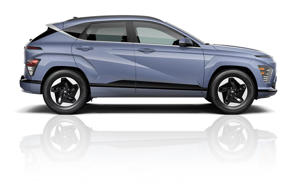 a gray blue 2025 hyundai kona