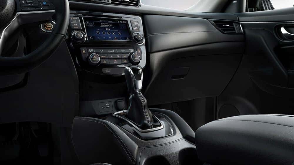2018 Nissan Rogue SL front seats in charcoal leather