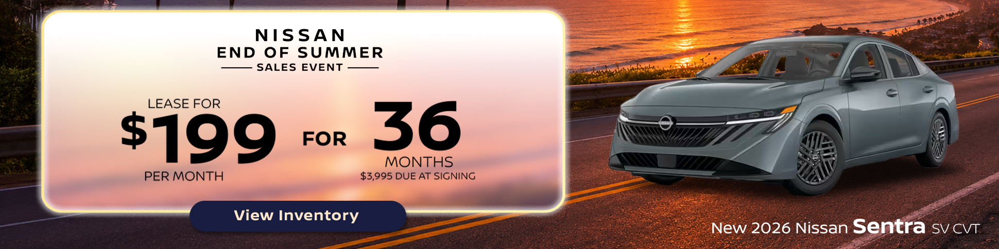 New 2026 Nissan Sentra SV CVT 