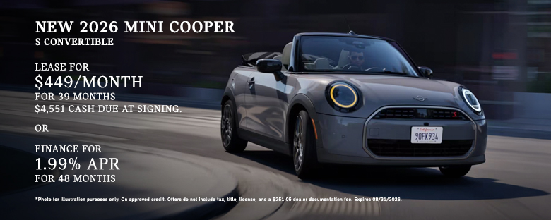 NEW 2026 MINI COOPER S CONVERTIBLE Lease and Finance Offer