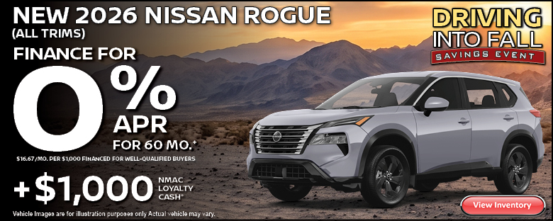 Nissan Rogue - 0% APR for 60 Months