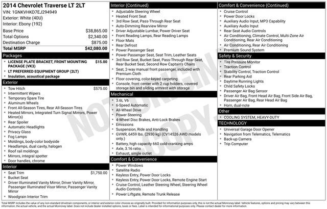 2014 Chevrolet Traverse 2LT AWD's photo