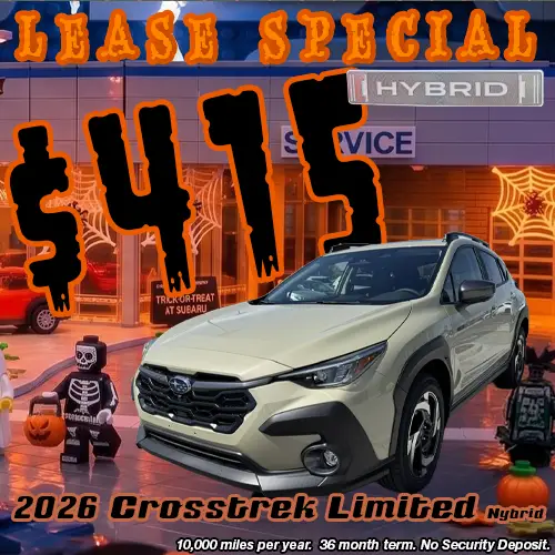 Lease this 2026 Subaru Crosstrek Limited Hybrid for only $415/mo at Twin Falls Subaru this October.