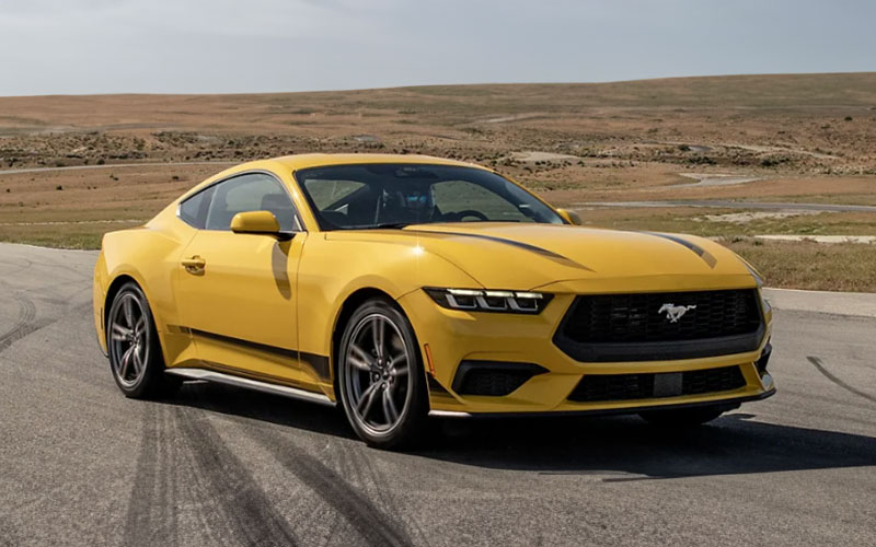 image of blue ford mustang