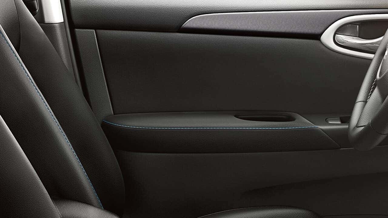 2017 Nissan Sentra black interior door panel