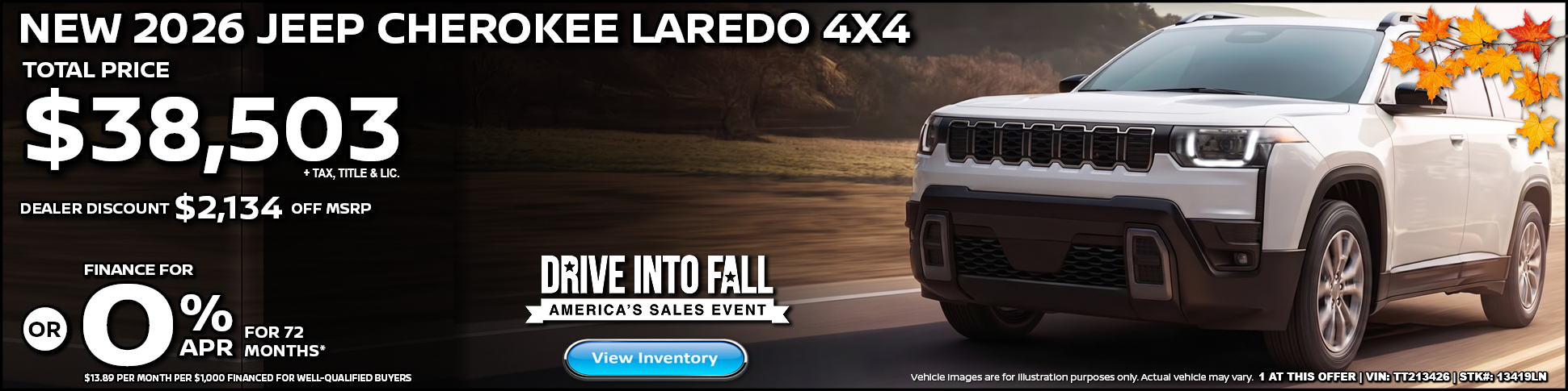 new 2026 Jeep CHEROKEE lAREDO 4x4