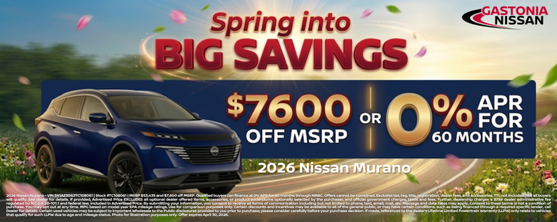 Gastonia Nissan April Incentives