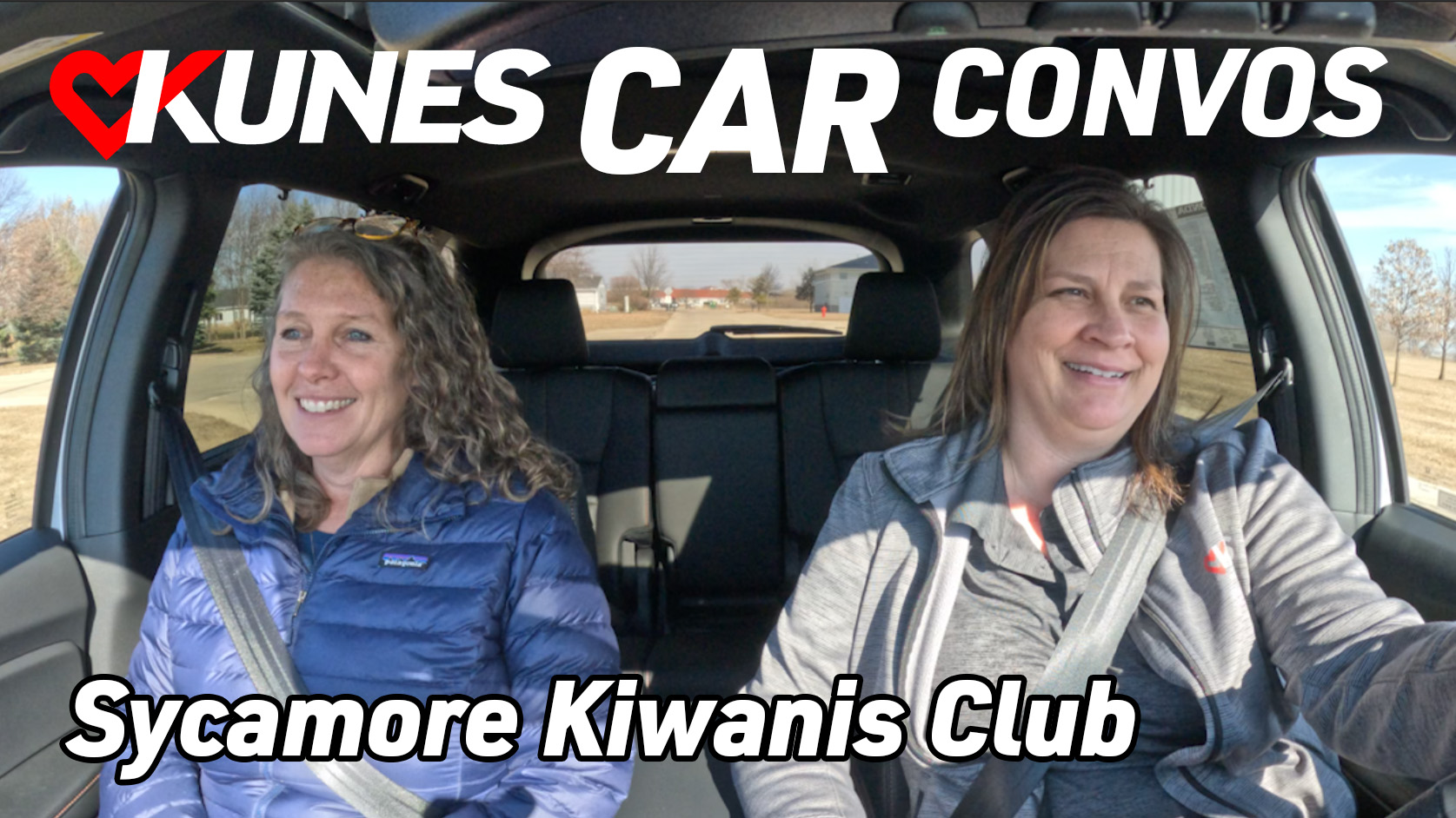 Text reads: Kunes Car Convos; Sycamore Kiwanis Club
Pictured left to right: Lisa DeWitt, Director of Kiwanis Club of Sycamore, and Michelle Mitchell, Sales Manager at Kunes Auto Mall of Sycamore