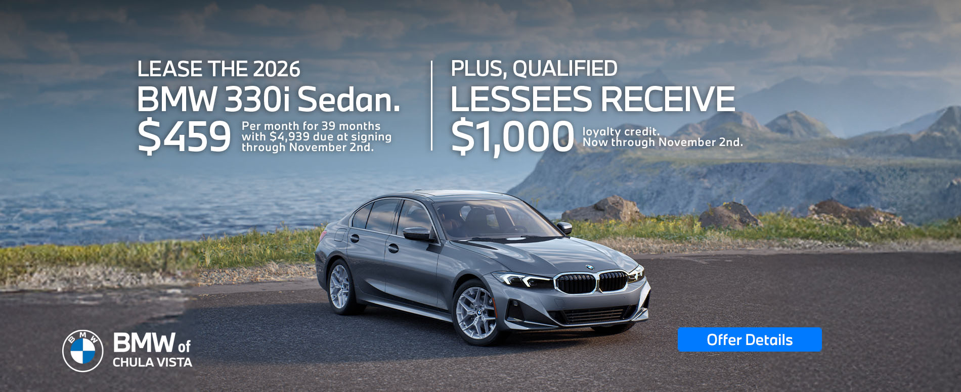 Lease the 2026 BMW 330i Sedan