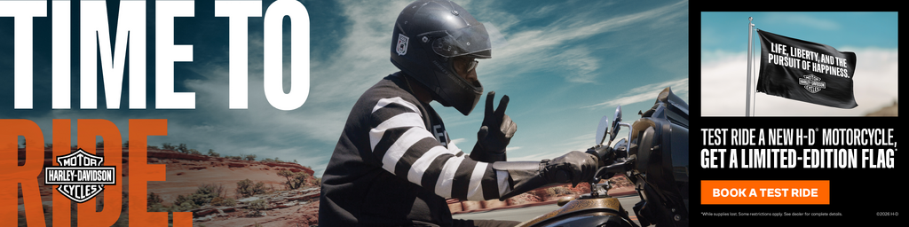 Test ride a new Harley and get a limited-edition flag.