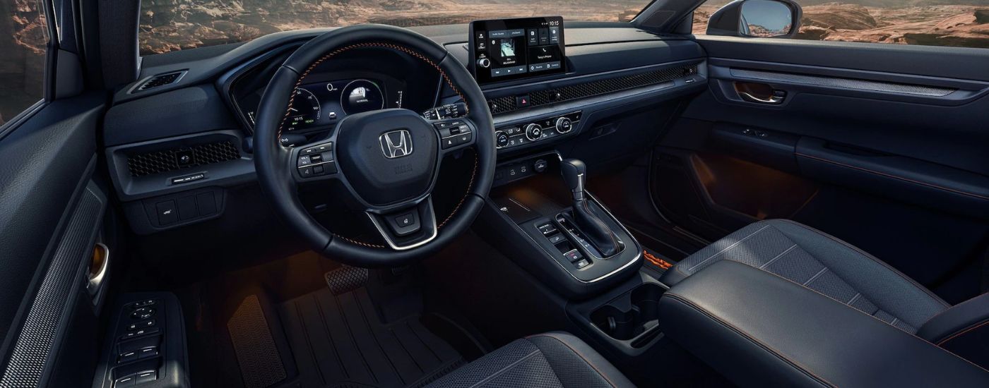 The front row interior of a 2026 Honda CR-V.
