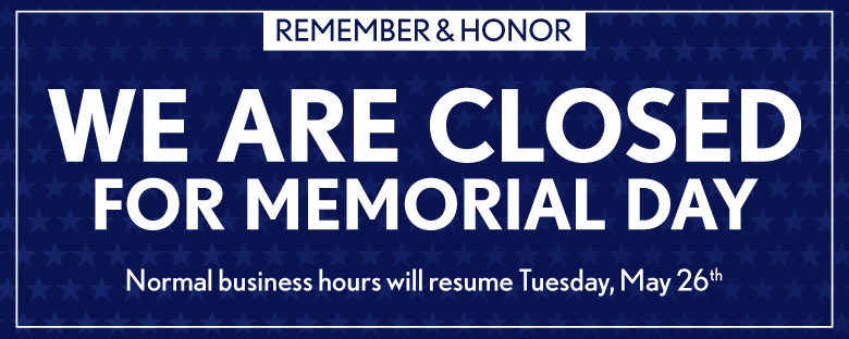 closed memorial day