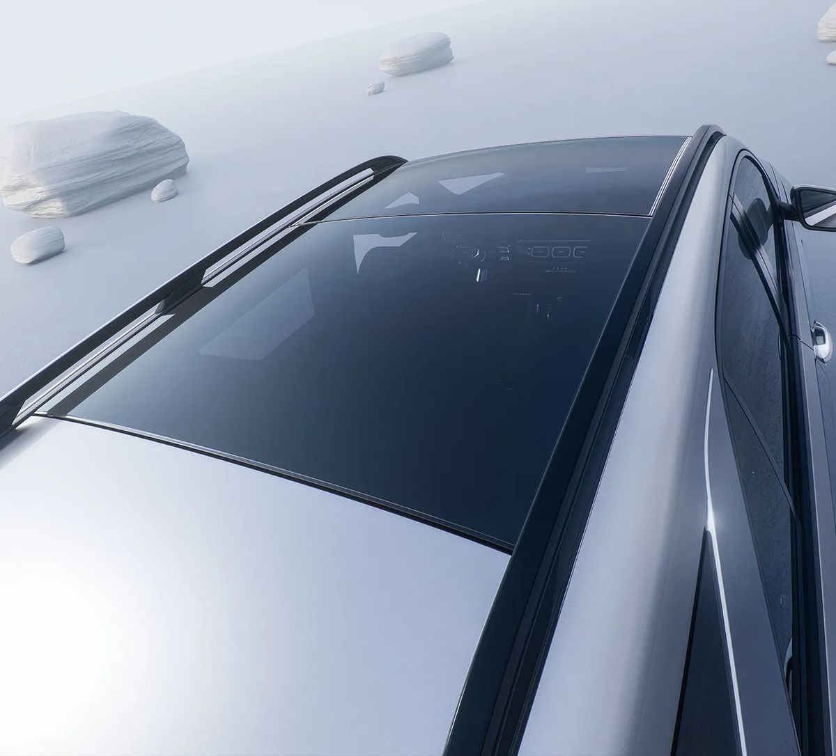 2026 Mercedes-Benz GLE panoramic roof seen from the cabin