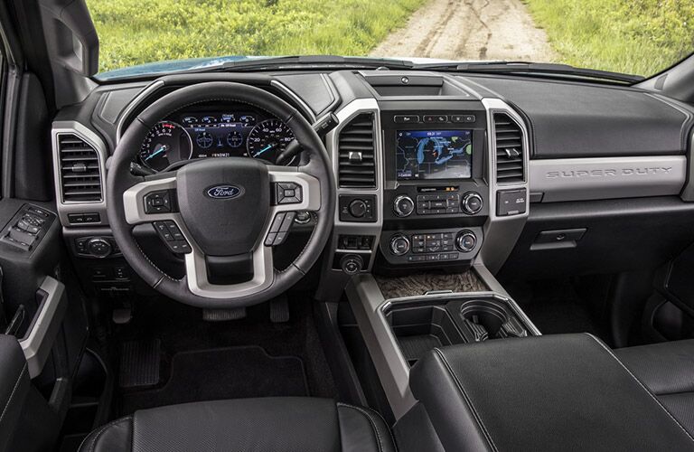 front interior of a 2021 Ford F-250