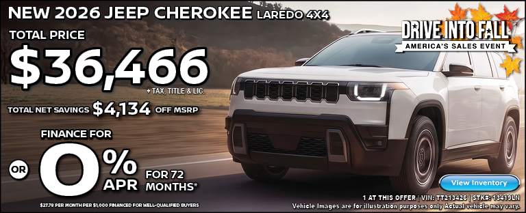 new 2026 Jeep CHEROKEE lAREDO 4x4