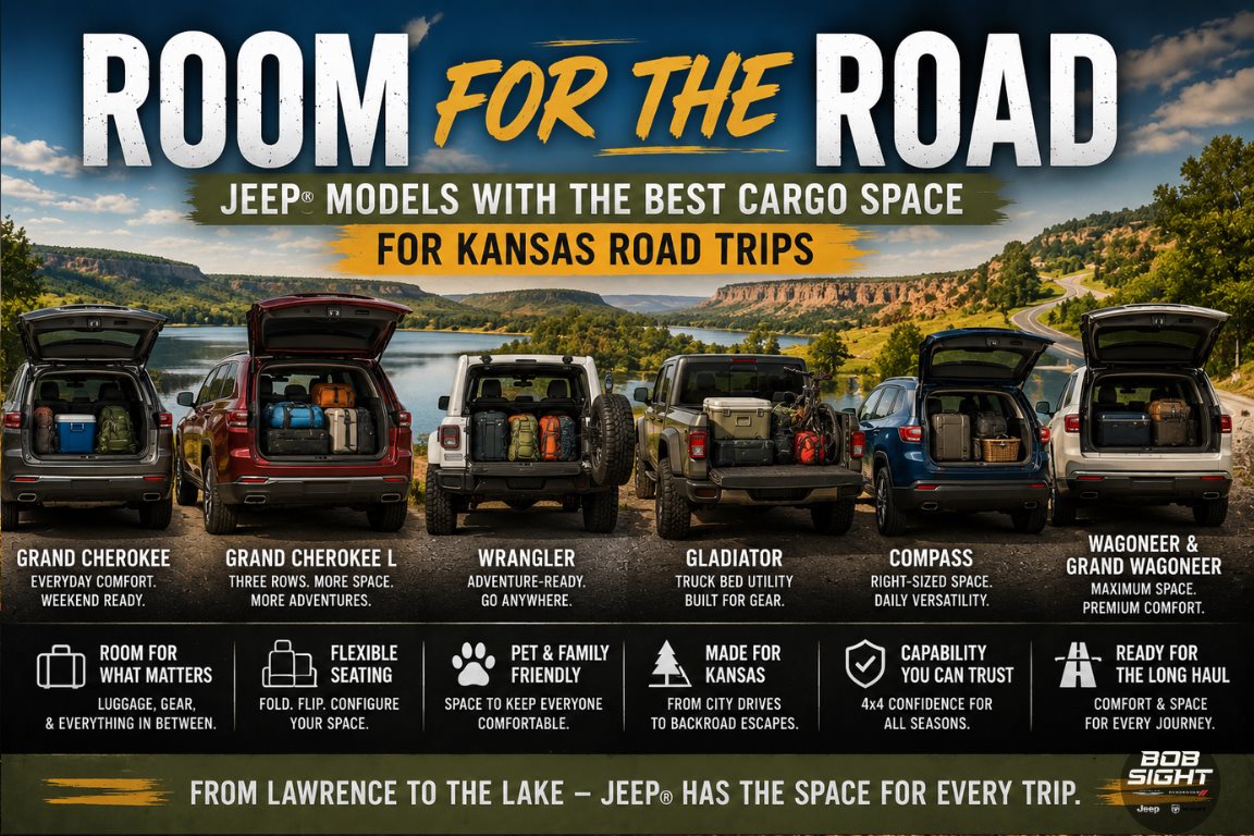 Jeep models with the best cargo space for Kansas road trips near Lawrence KS