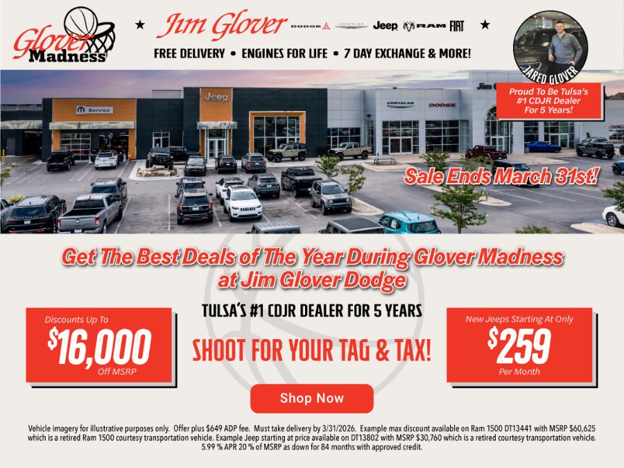 Jim Glover CDJRF Glover Madness Deal Ad