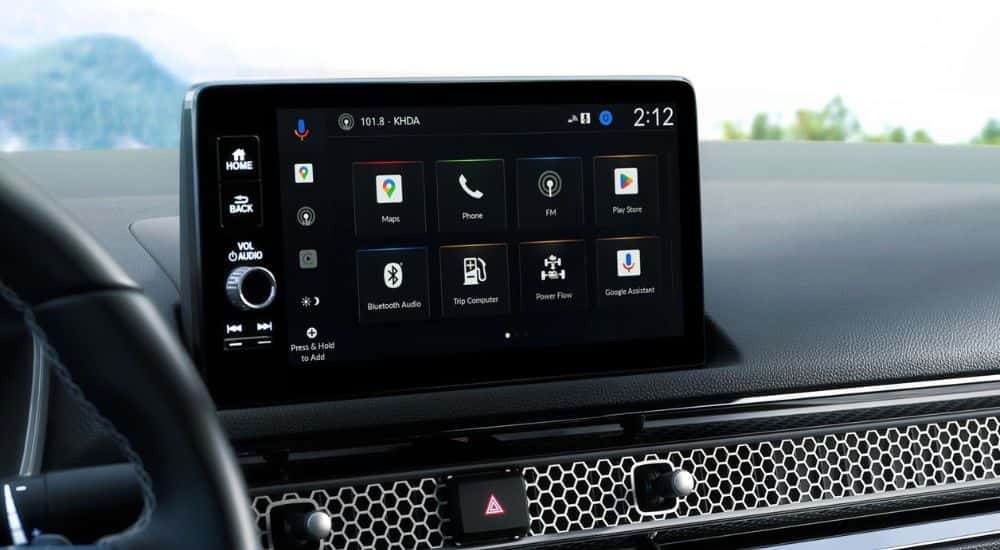 The Google built-in display on the infotainment screen of a 2025 Honda Civic Hybrid.