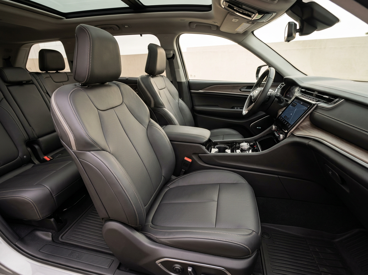 Premium SUV interior with durable materials and supportive seating, emphasizing long-term comfort.