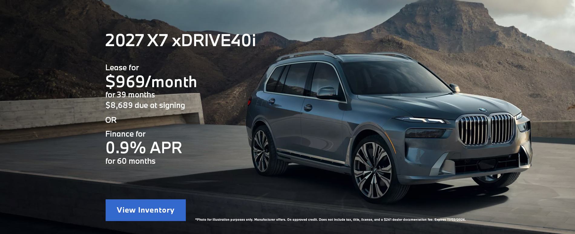 2027 BMW X7 xDRIVE40i Offer