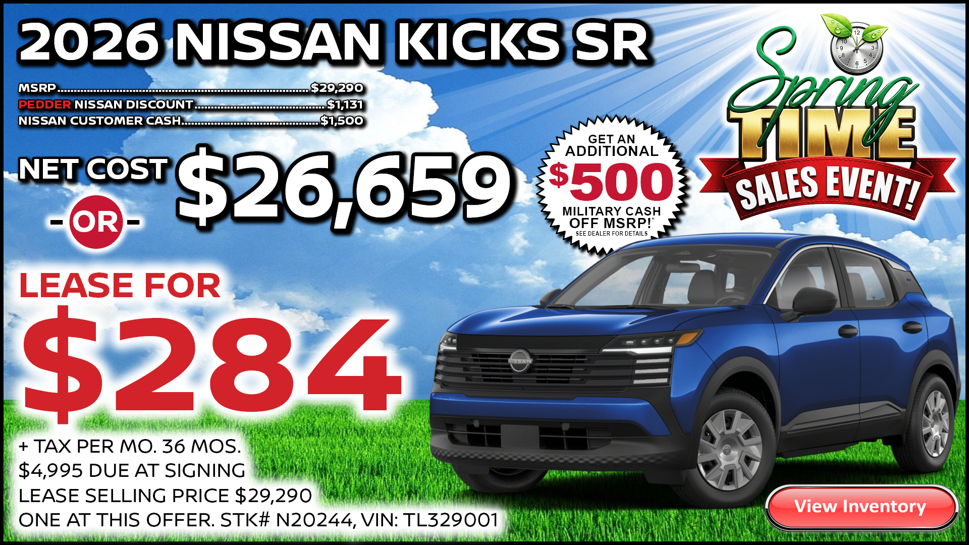 2026 Nissan Kicks SR Lease Special