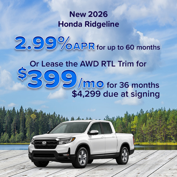 Lease a 2026 Honda Ridgeline RTL in Kingsport, TN