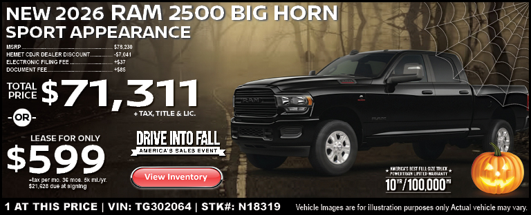 New 2026 RAM 2500 Big Horn