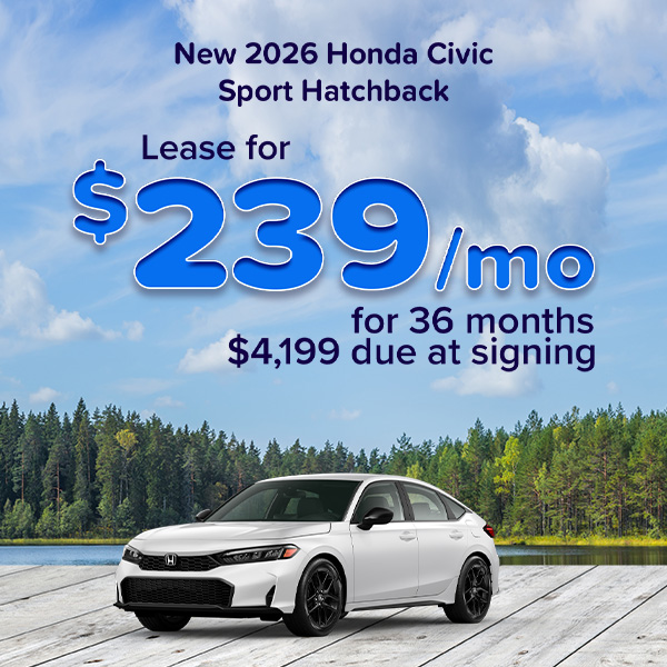 Lease a 2026 Honda Civic Sport Hatchback in Kingsport, TN