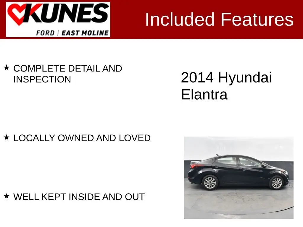 Used 2014 Hyundai Elantra SE with VIN KMHDH4AE2EU055699 for sale in East Moline, IL