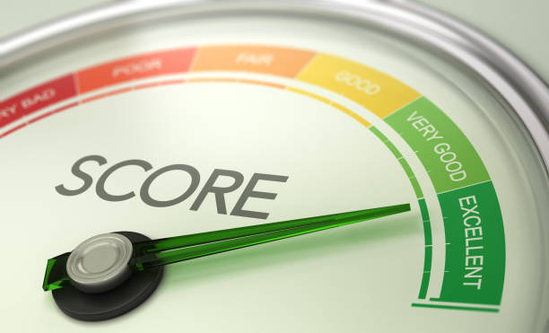 Score meter with arrow pointed to very good/excellent