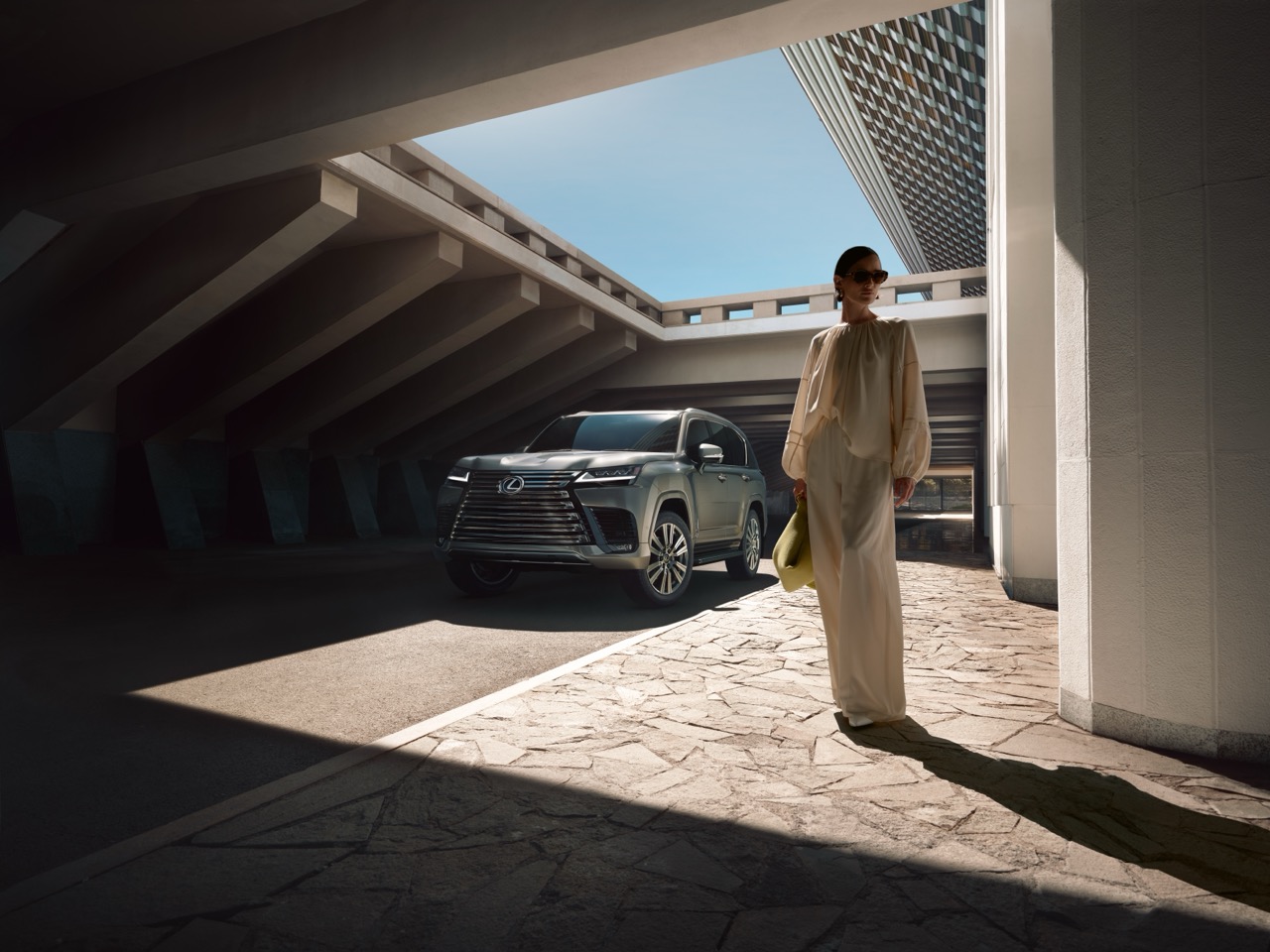 Lexus LX 600 Luxury shown in Atomic Silver.