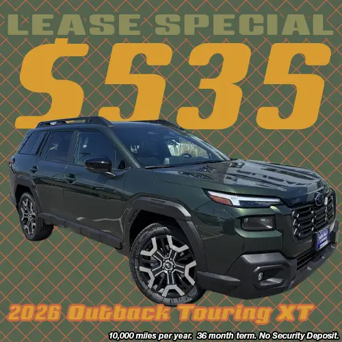 Lease this 2026 Subaru Outback Touring XT at Twin Falls Subaru this September.