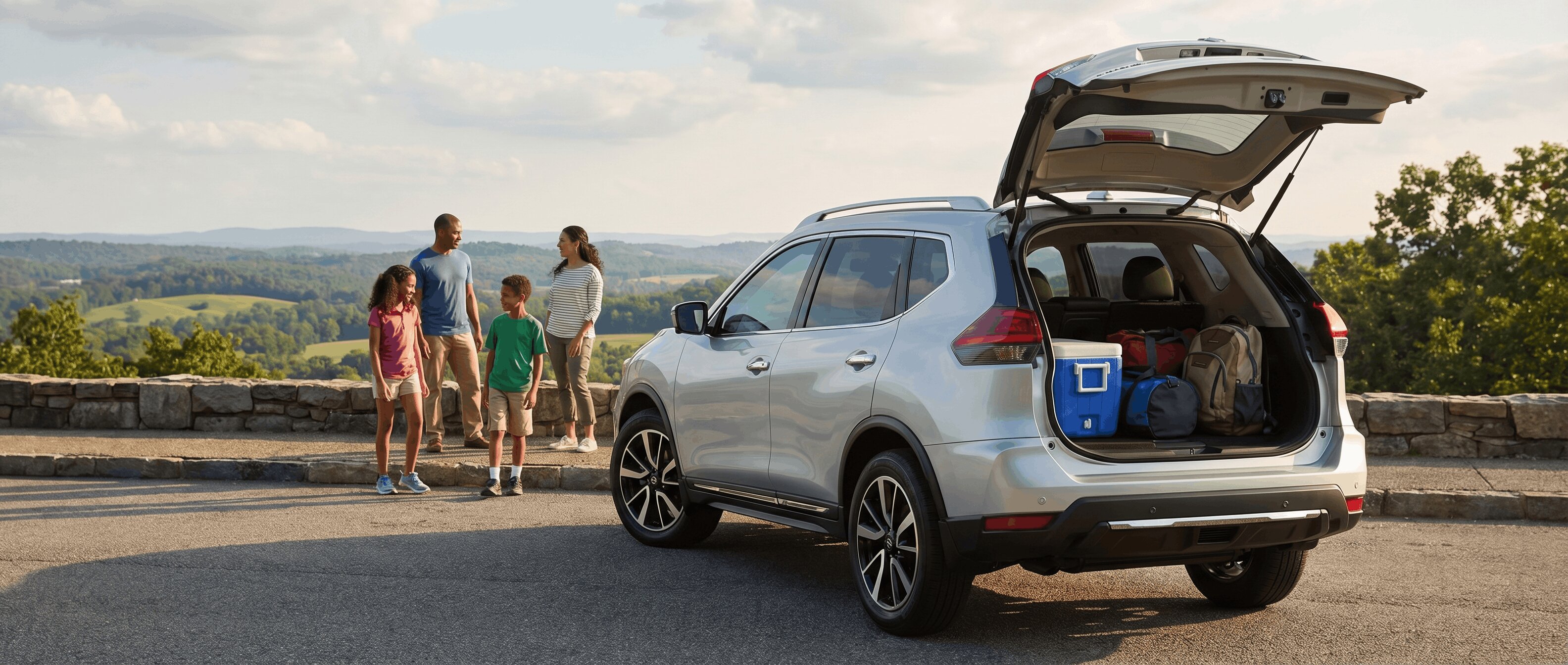 Nissan Rogue loaded for family road trip from Roswell GA to Charleston SC