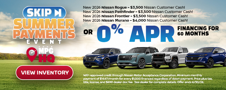 0% APR on New Nissan Models