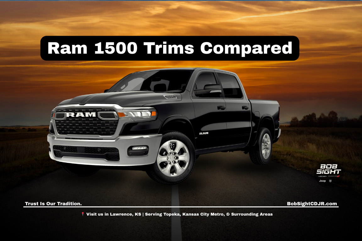 Ram 1500 trim level lineup at Bob Sight CDJR in Lawrence KS serving Kansas City Metro truck shoppers