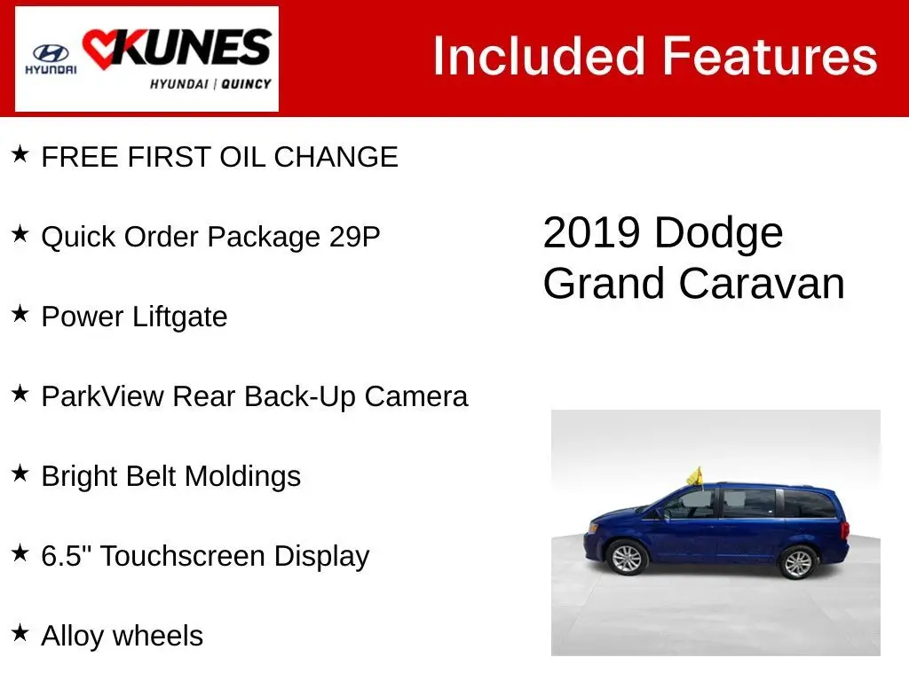 Used 2019 Dodge Grand Caravan SXT with VIN 2C4RDGCG4KR608142 for sale in Quincy, IL