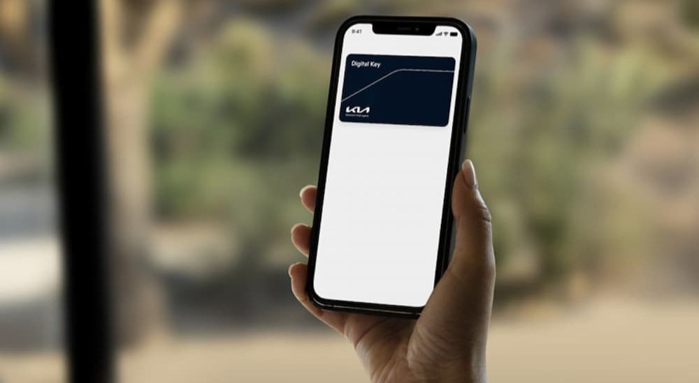 Digital key screen on a smartphone