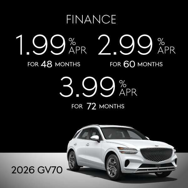 2026 GV70: Finance 1.00%, 2.99%, or 3.99% APR