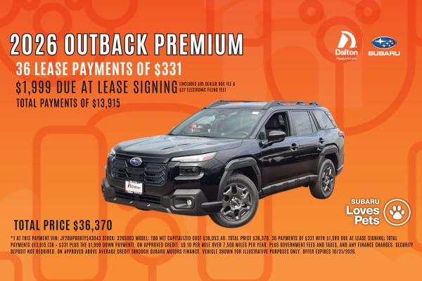 2026 Subaru Outback Premium lease offer