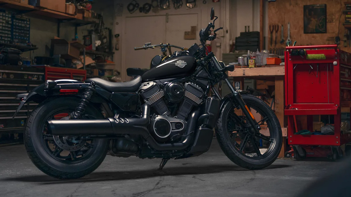 Harley Davidson Nightster in a garage