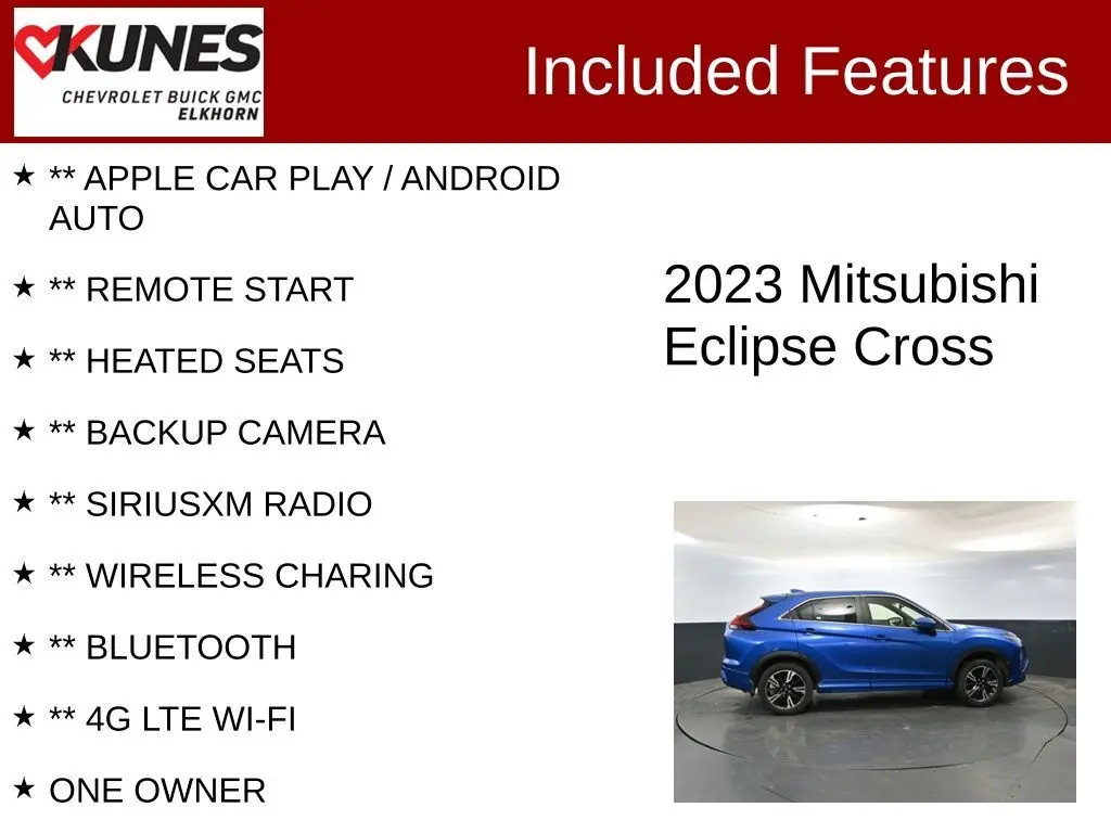 Used 2023 Mitsubishi Eclipse Cross SEL with VIN JA4ATWAA7PZ004066 for sale in Elkhorn, WI