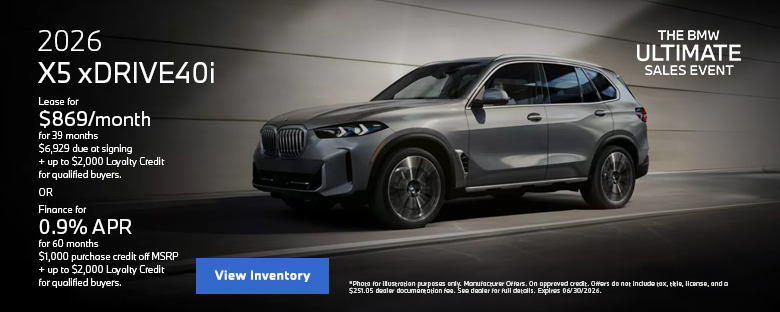 2026 BMW X5 xDRIVE40i OFFER